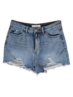 Kancan Distressed Denim Shorts Frayed Hem Size M Style KC9145M High Rise 29